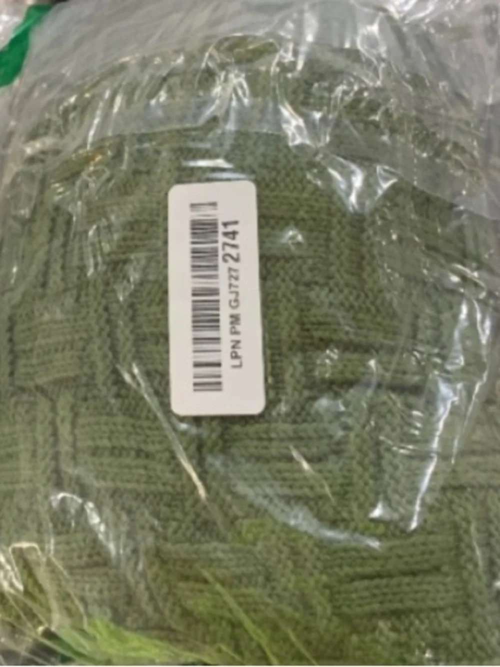 Cable Knit Throw Blanket 100% Cotton FOREST GREEN